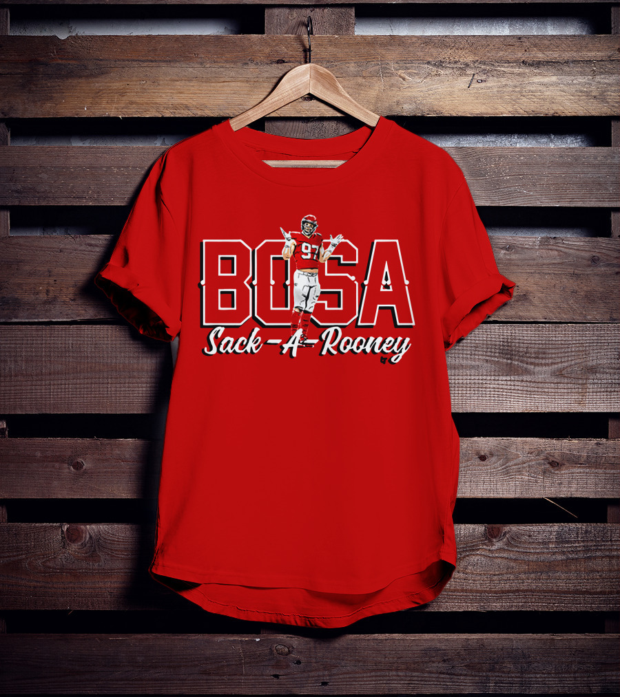 Bosa Sack-A-Rooney 97 Football Player Pose T-Shirt