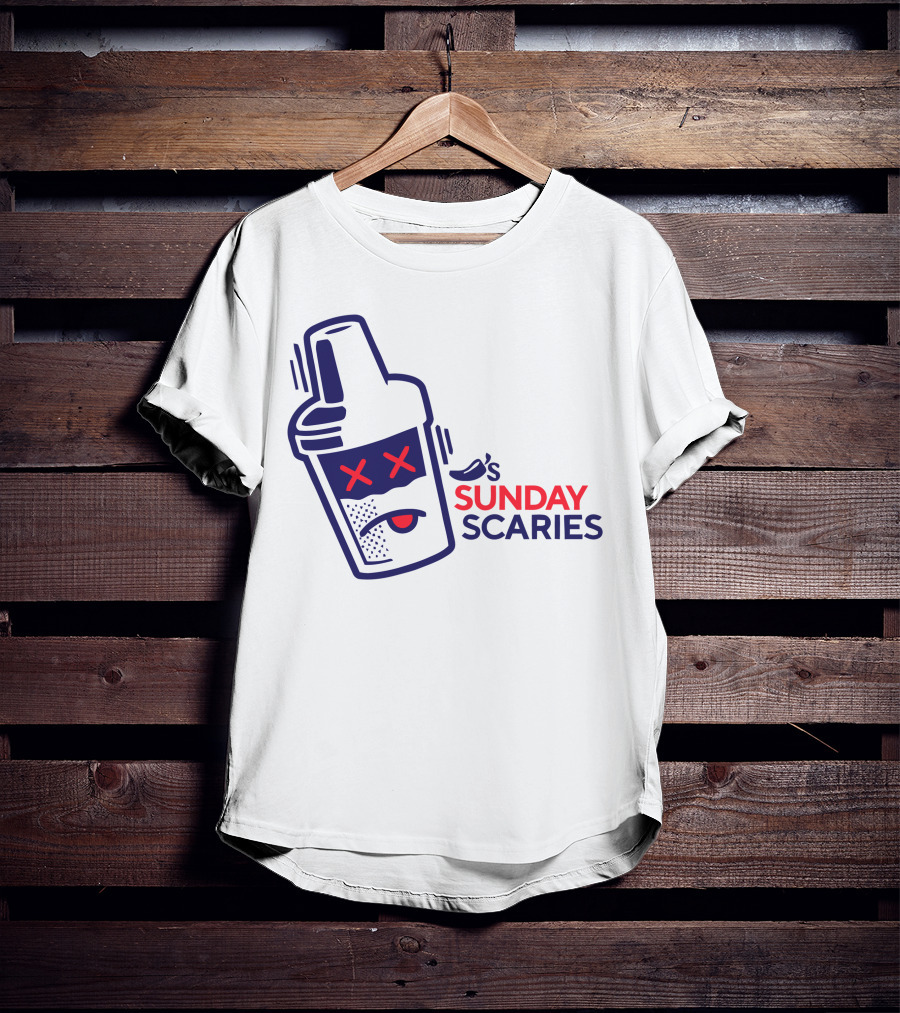 Chili's Sunday Scaries Drink Shaker Icon With Fun Expression T-Shirt