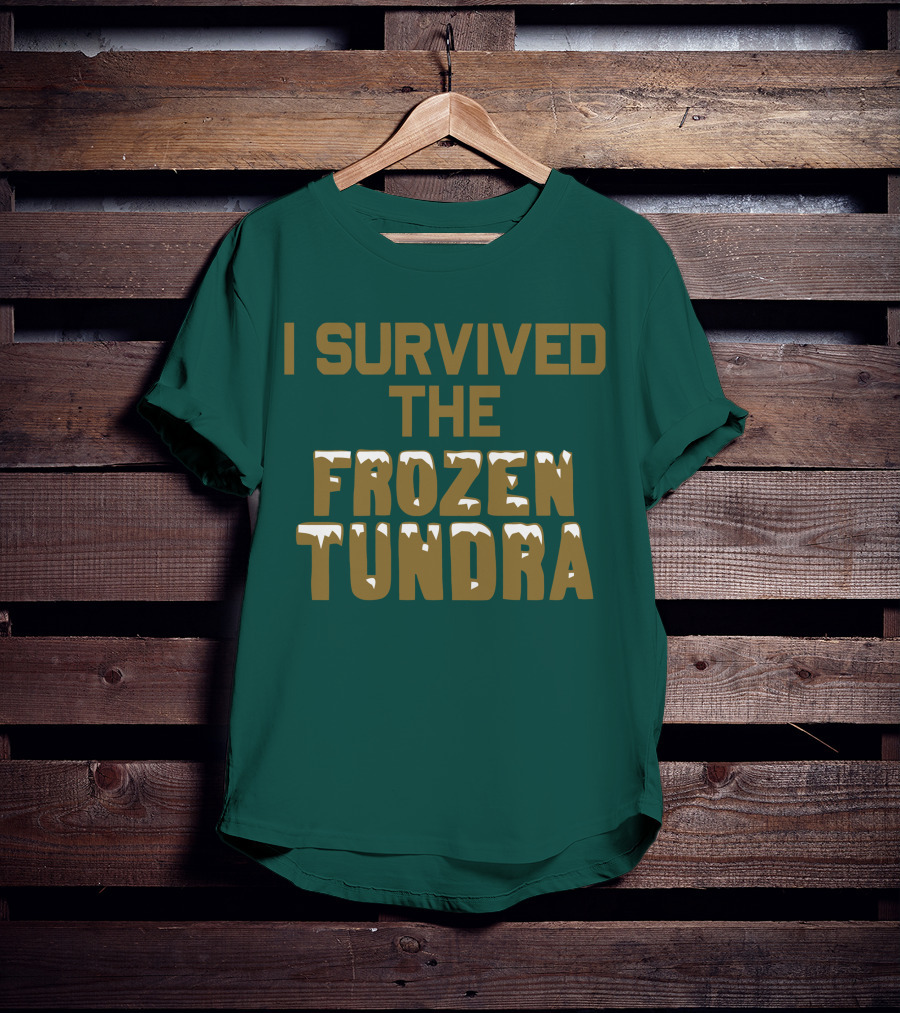I Survived The Frozen Tundra Statement With Ice-Capped Letters T-Shirt