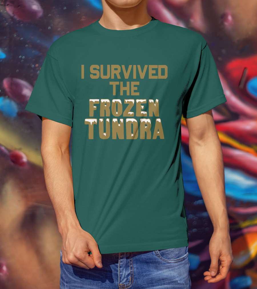 I Survived The Frozen Tundra Statement With Ice-Capped Letters T-Shirt
