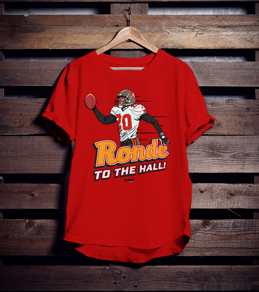 Ronde Barber Tampa Bay Buccaneers Hall Of Fame T-Shirt
