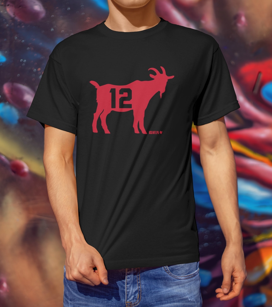 Tom Brady 12 NFLPA Goat T-Shirt