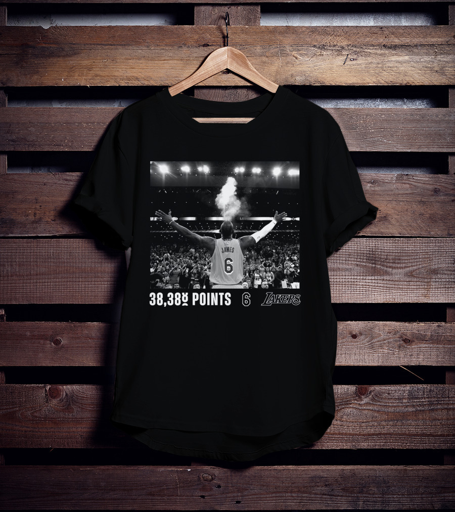 LeBron James Lakers 38,388 Points Scoring Record 6 Jersey Fans T-Shirt