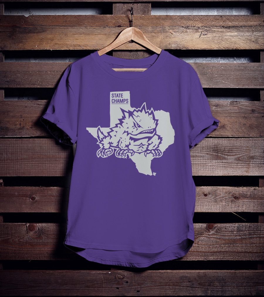 TCU State Champs Texas Horned Frog Outline T-Shirt