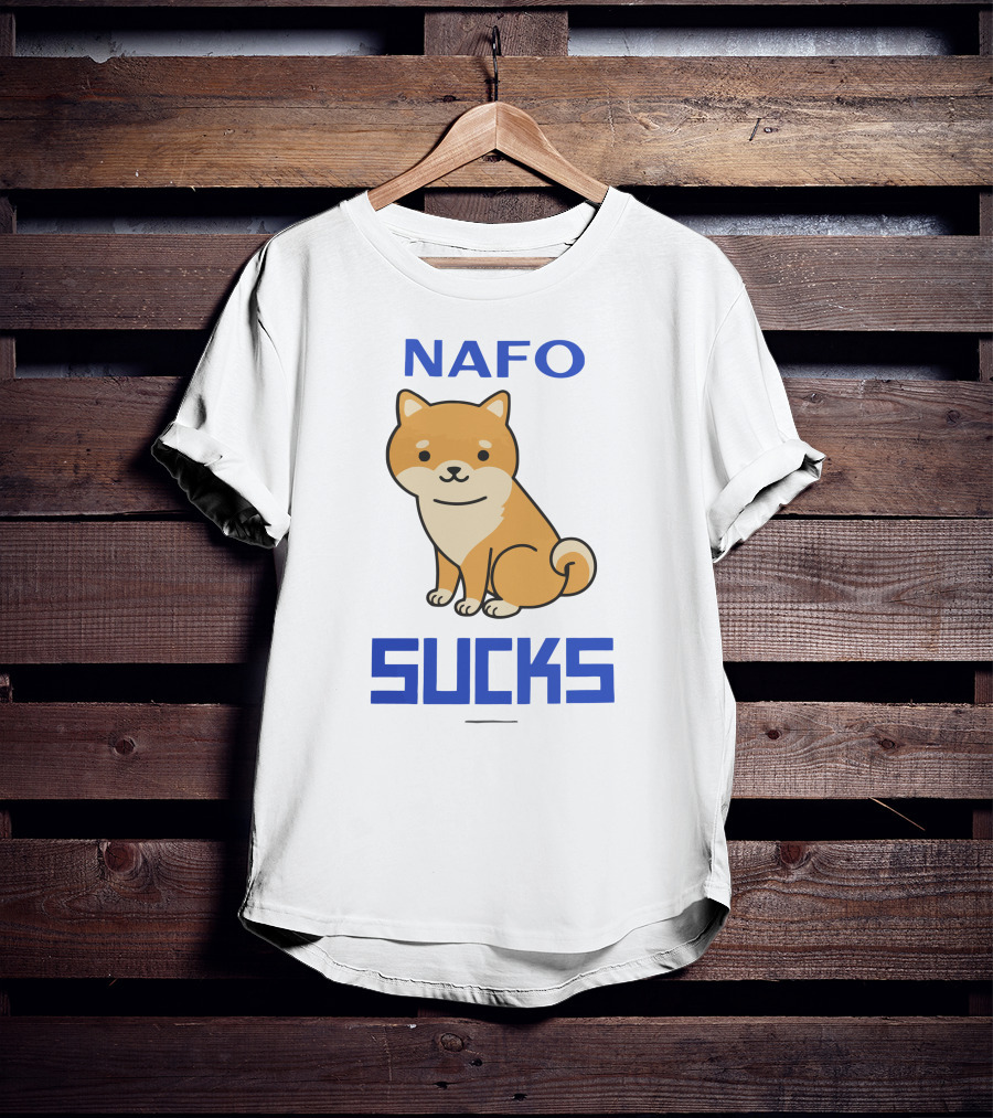 NAFO Sucks Cute Dog Cartoon T-Shirt