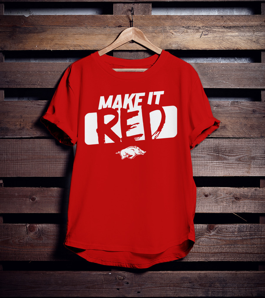 Make It Red Arkansas Razorbacks Bold Team Spirit T-Shirt