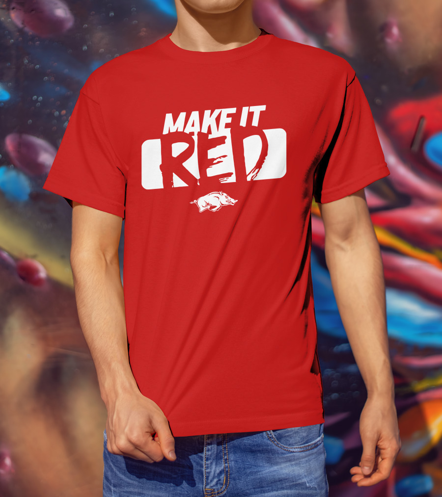 Make It Red Arkansas Razorbacks Bold Team Spirit T-Shirt