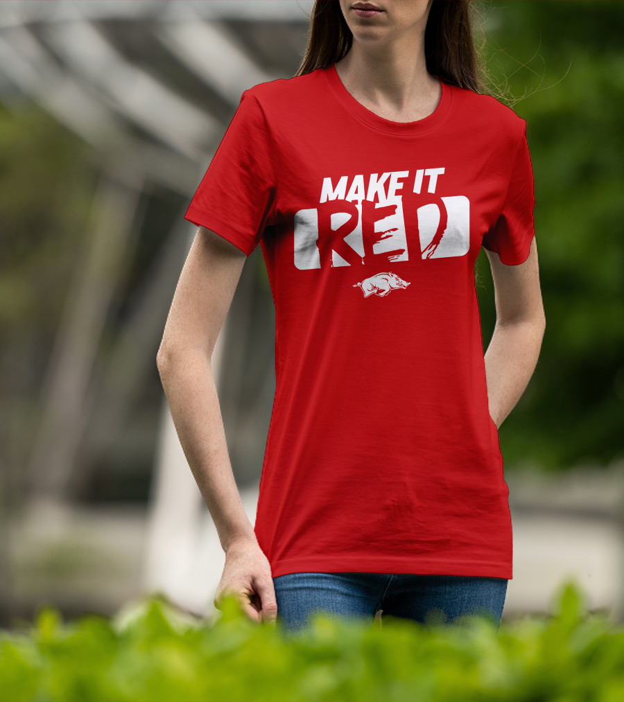 Make It Red Arkansas Razorbacks Bold Team Spirit T-Shirt