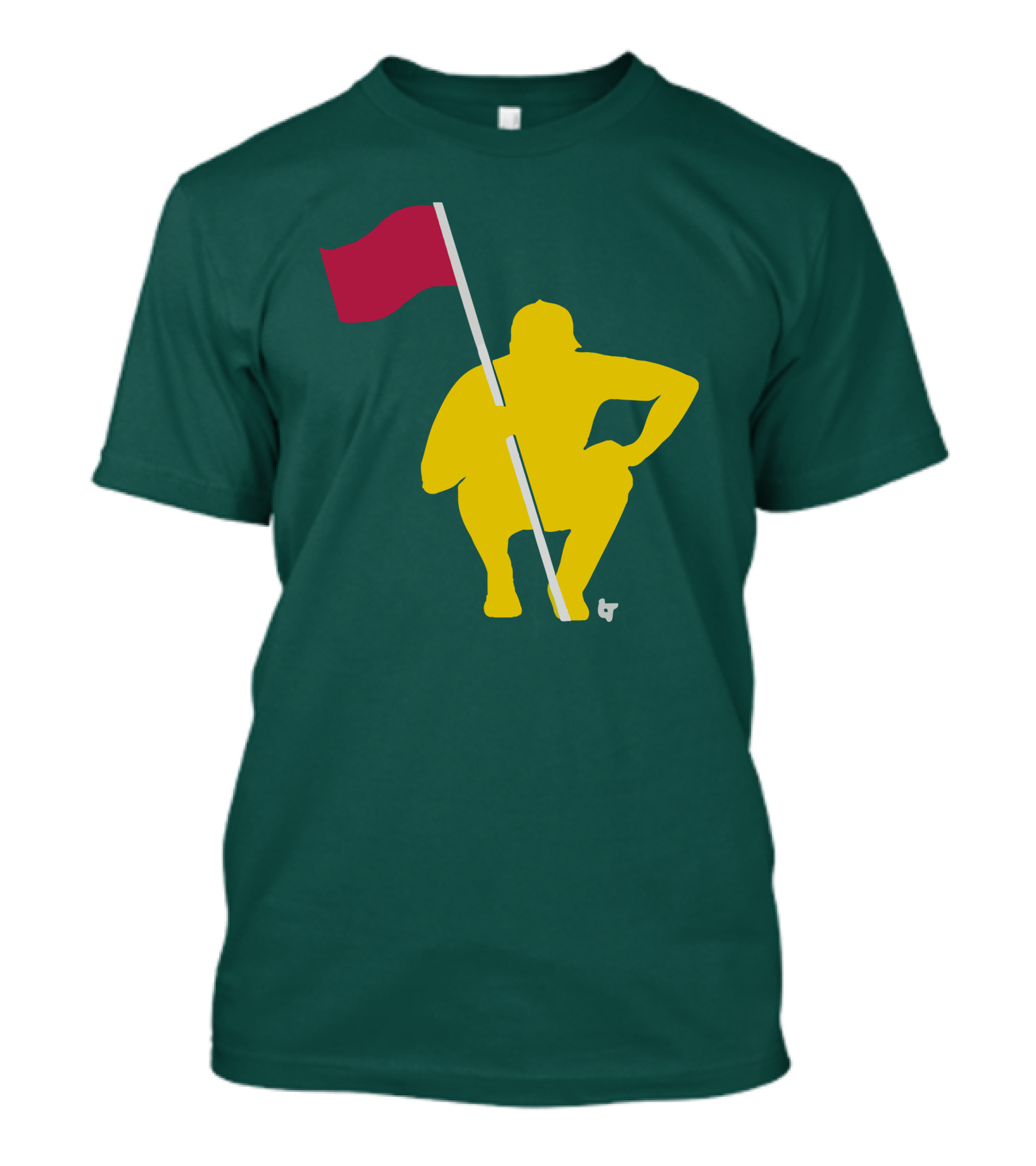The Caddie Network April In Georgia Crouching Golfer With Red Flag T-Shirt