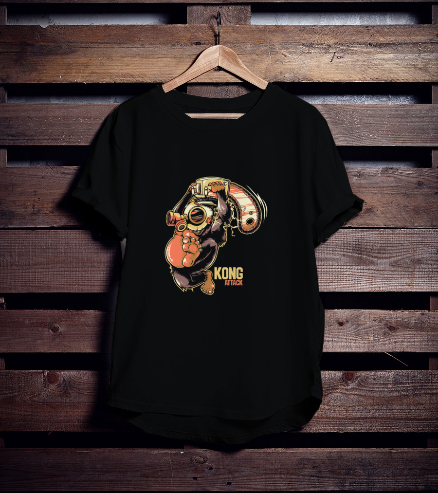 Kong Attack Gas Mask Chainsaw Rampage T-Shirt