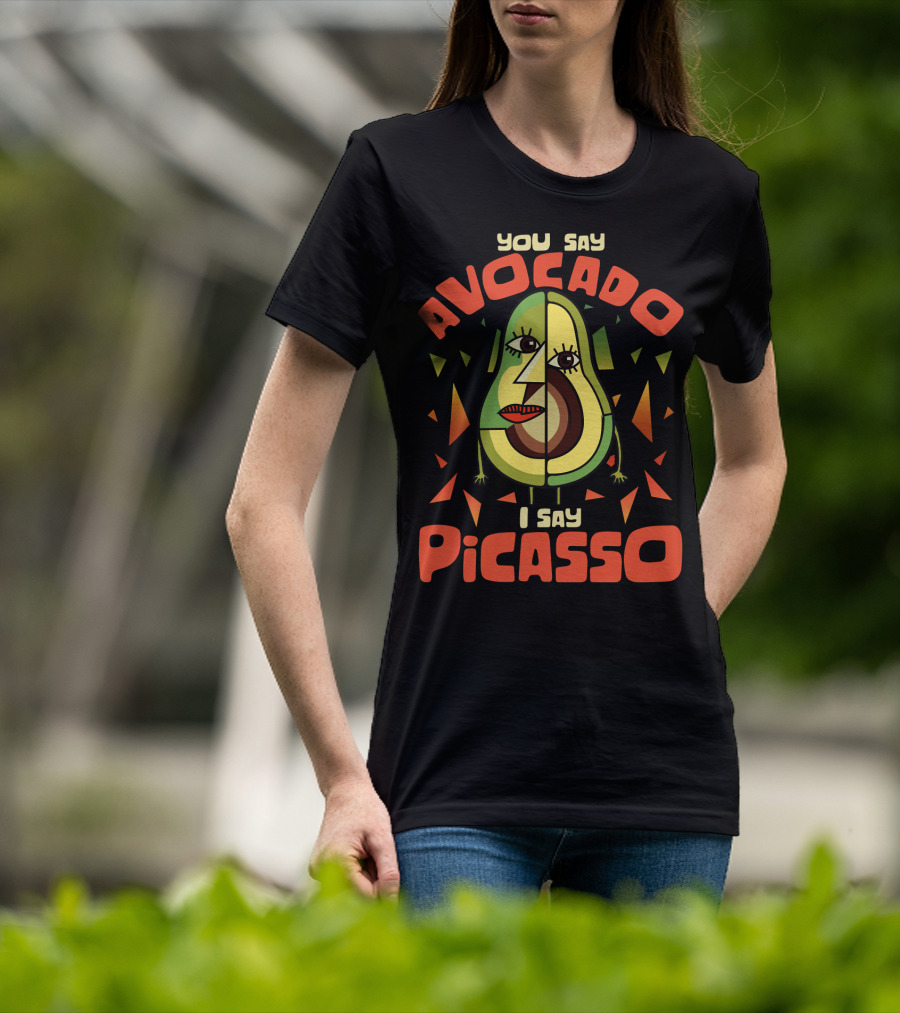 You Say Avocado I Say Picasso Cubist Avocado Face Art Teacher Humor T-Shirt