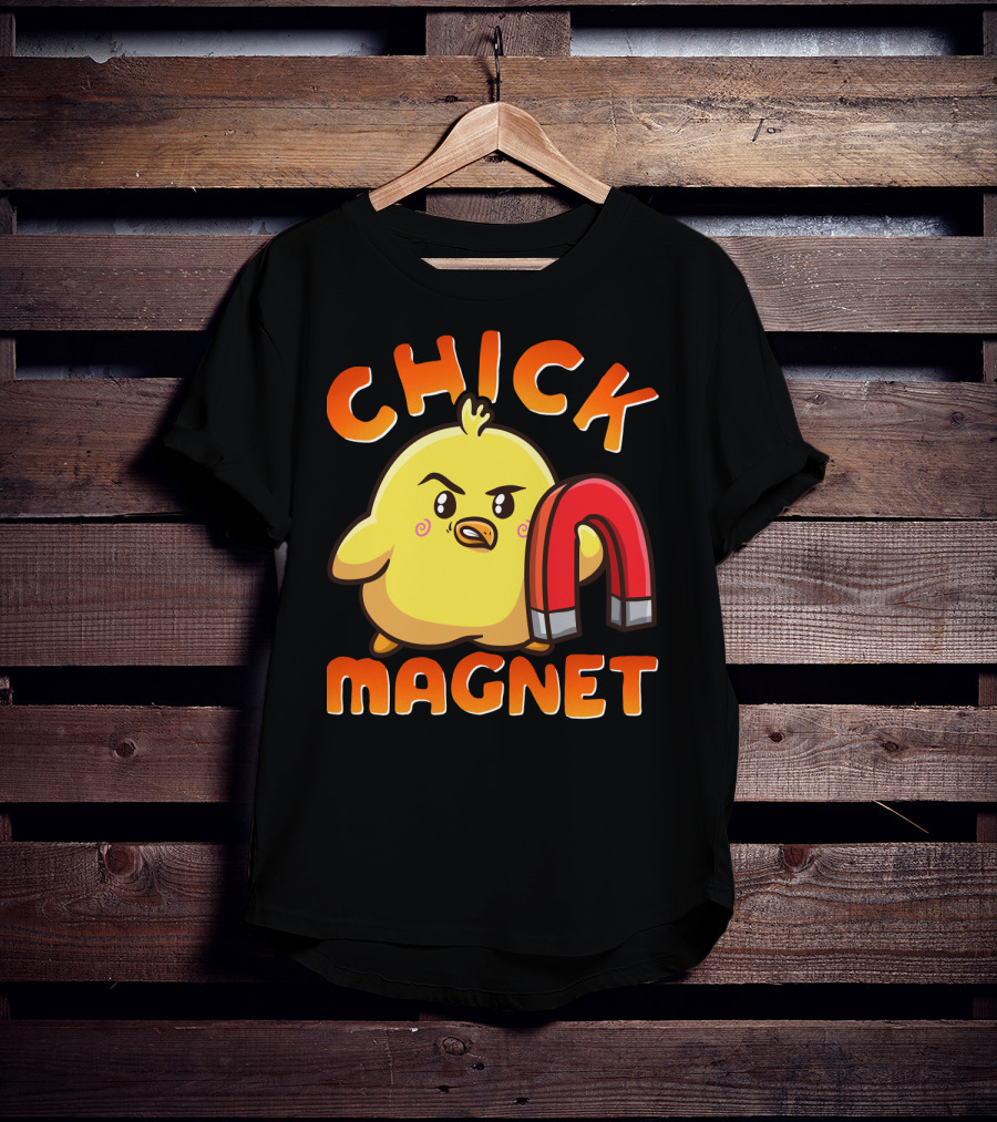 Chick Magnet Funny Halloween Costume Magnetic Little Chick With Magnet T-Shirt