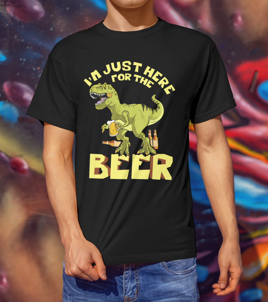 I'm Just Here For The Beer Rex Dinosaur Oktoberfest T-Shirt