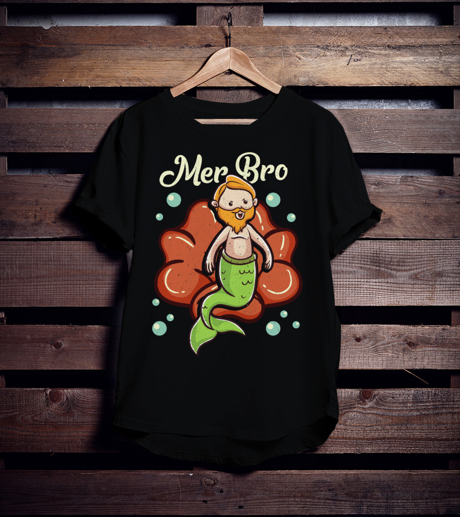 Merbro Merman Brother Of Mermaid Swimming Dad Security T-Shirt