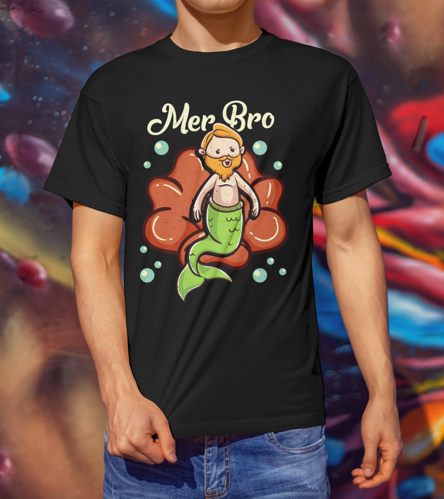 Merbro Merman Brother Of Mermaid Swimming Dad Security T-Shirt
