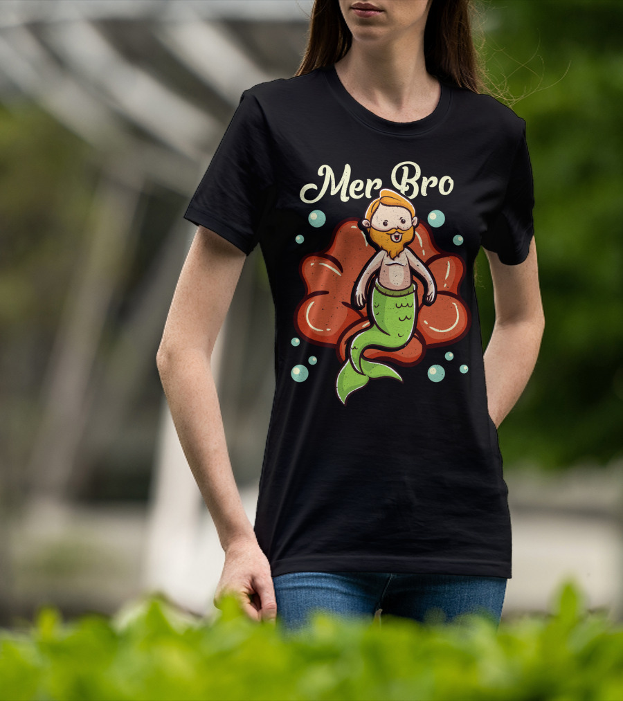 Merbro Merman Brother Of Mermaid Swimming Dad Security T-Shirt