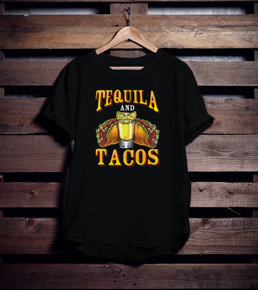 Tequila And Tacos Tequila Day Mexican Drinking Tacos Mexican Drink Lime T-Shirt