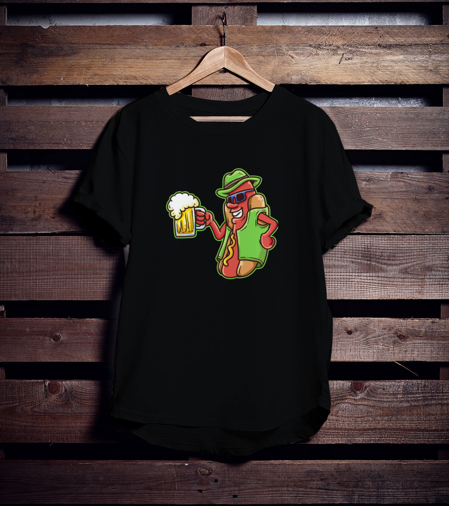 Oktoberfest Beer Hotdog Bratwurst German T-Shirt