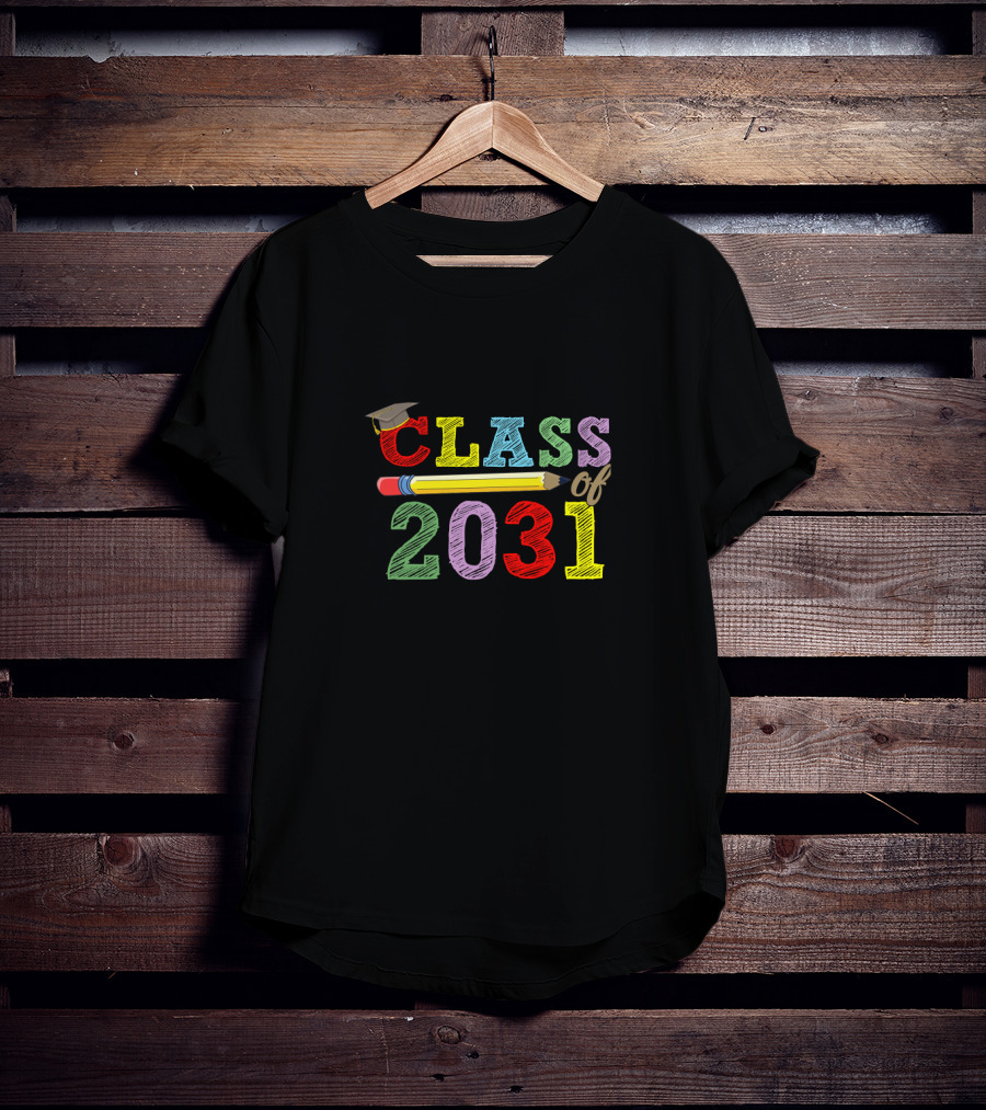 Class Of 2031 First Day Of School Teacher Grow With Me T-Shirt