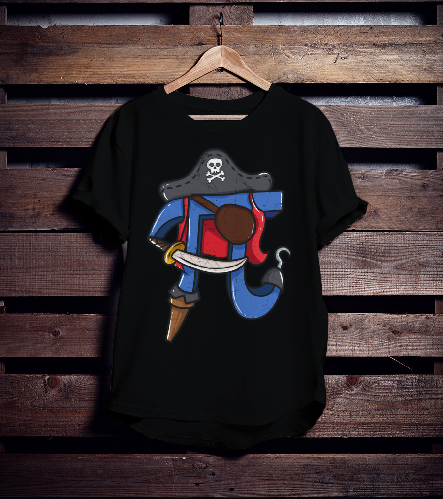 Pi Pirate Math Teacher Humorous Pi Mathematics Lovers T-Shirt