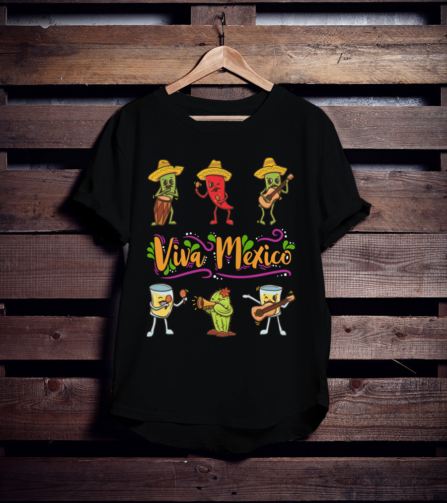 Viva Mexico Cinco De Mayo Sombrero Fiesta T-Shirt