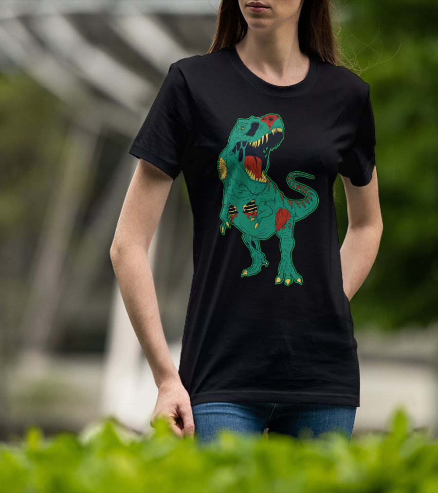 Zombiesaurus Rex Halloween Dinosaur Zombie Trick Or Treat T-Shirt