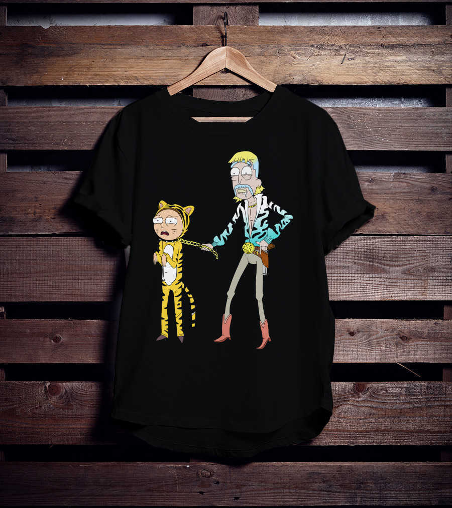 Rick And Morty Joe Exotic Tiger King Parody Character Mashup T-Shirt