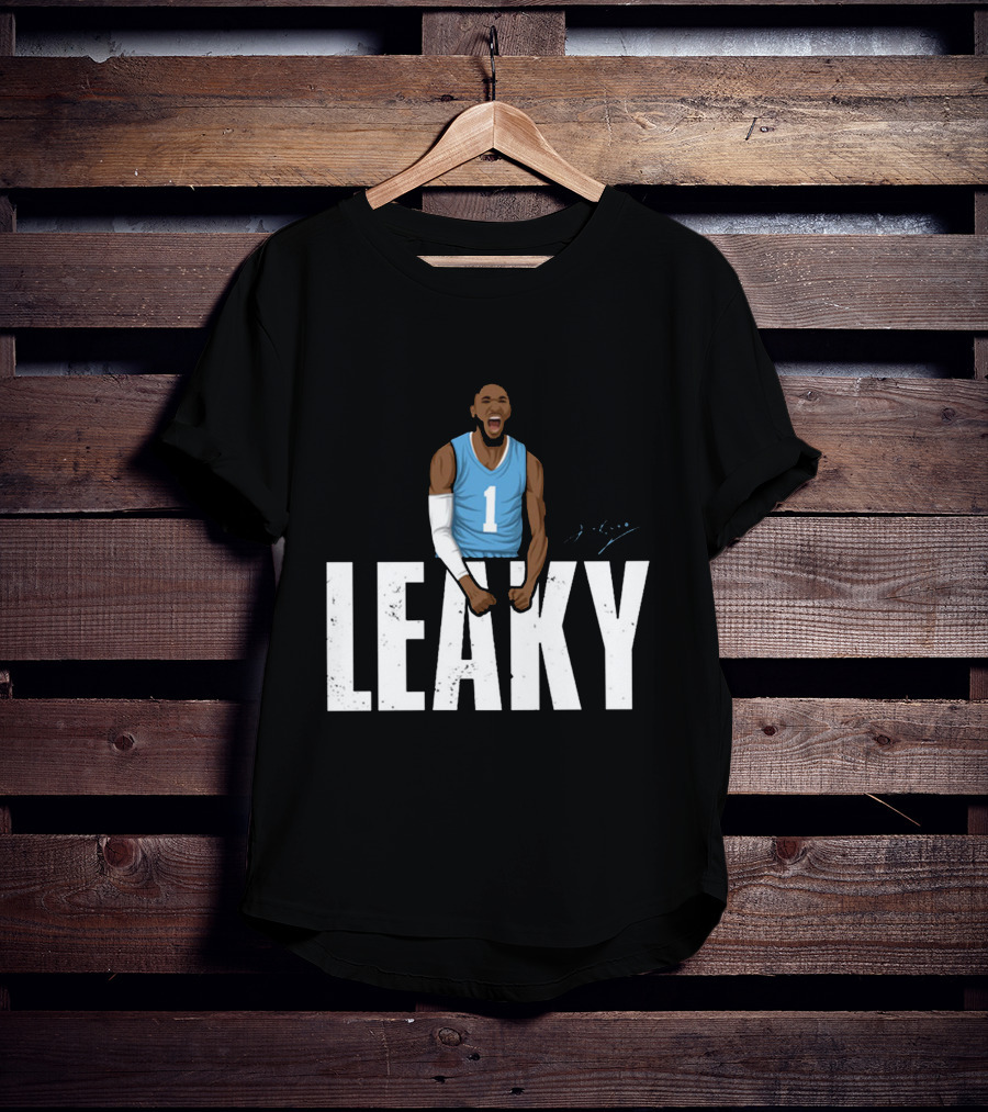 Leaky Black Number 1 Jersey Graphic Blue Basketball T-Shirt