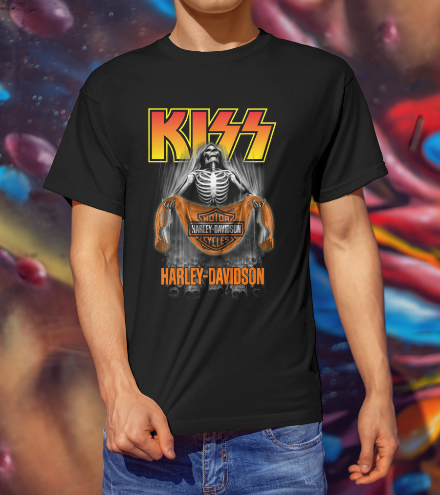 Kiss Harley Davidson Skeleton T-Shirt