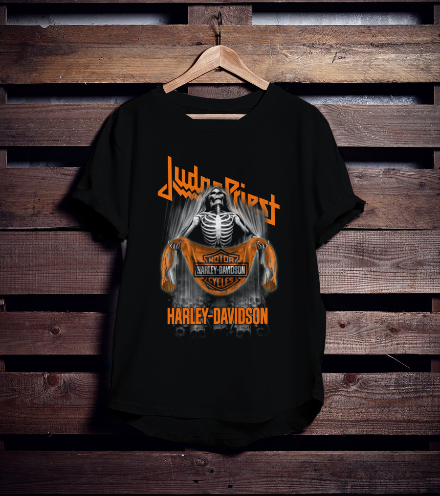 Judas Priest Harley Davidson Skeleton Motör Cycles T-Shirt