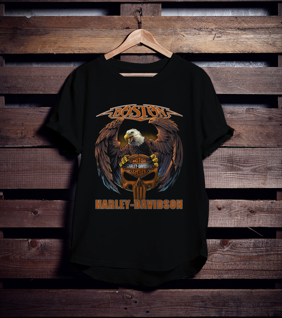 Boston Harley Davidson Eagle Motor Cycles T-Shirt