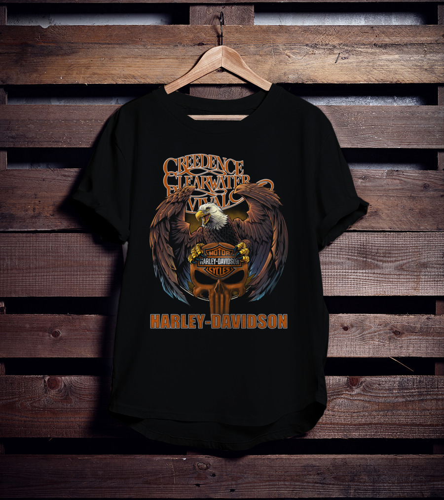 Creedence Clearwater Revival Harley Davidson Motorcycles Eagle T-Shirt