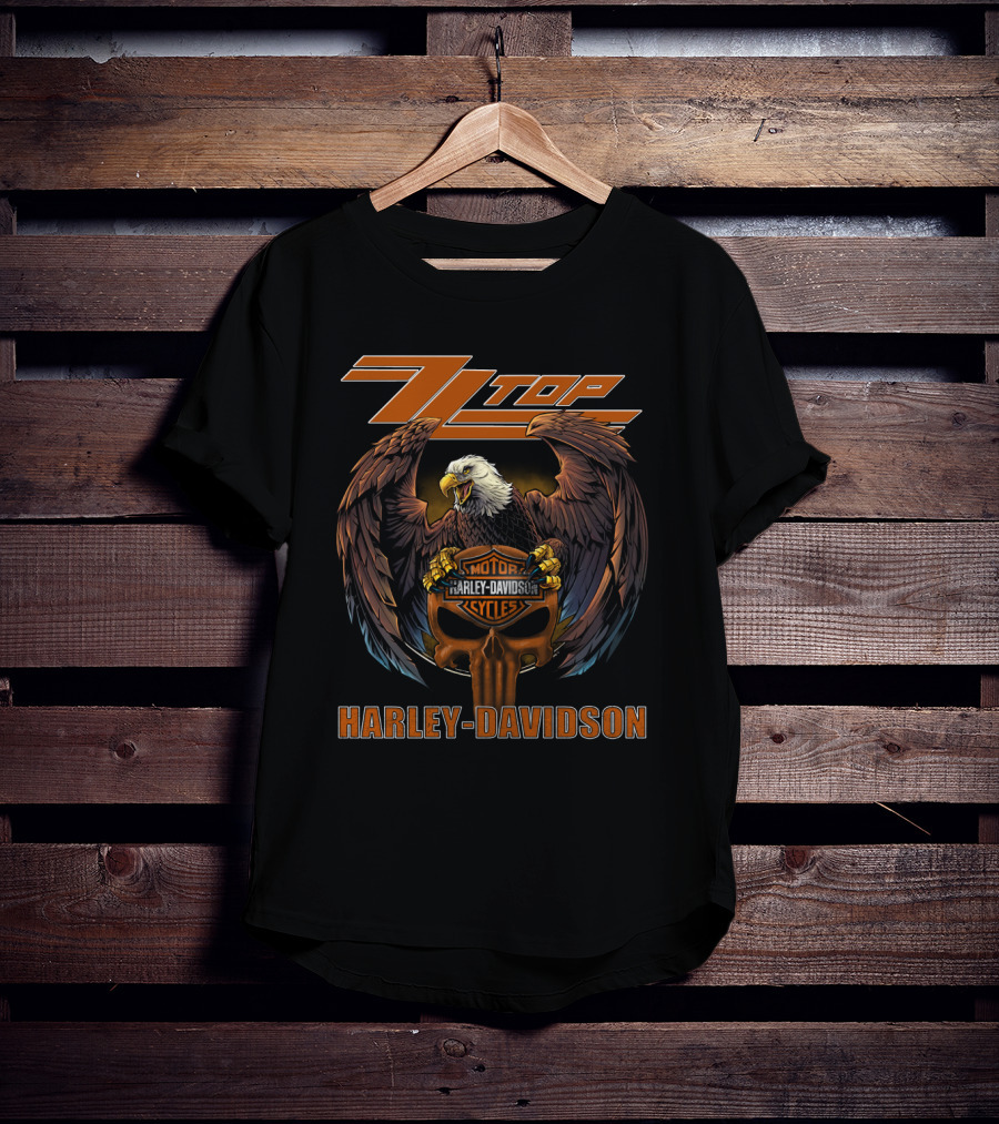 Zz Top Harley Davidson Motorcycles Eagle T-Shirt
