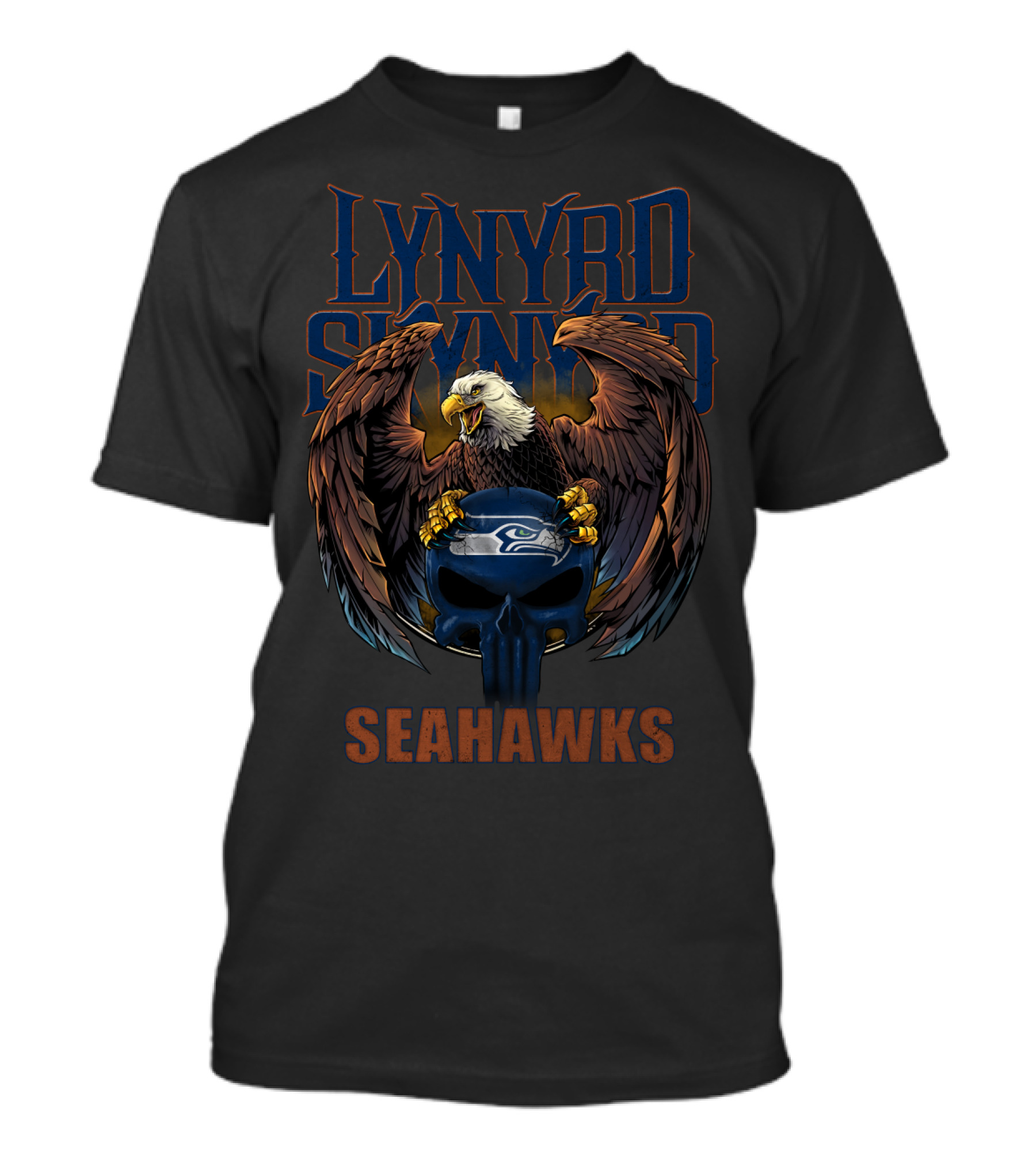 Lynyrd Skynyrd Seahawks Eagle Holding Helmet T-Shirt