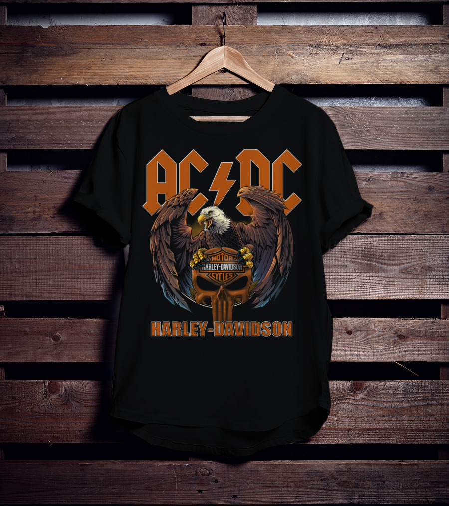 Acdc Harley Davidson Motor Cycles Eagle T-Shirt