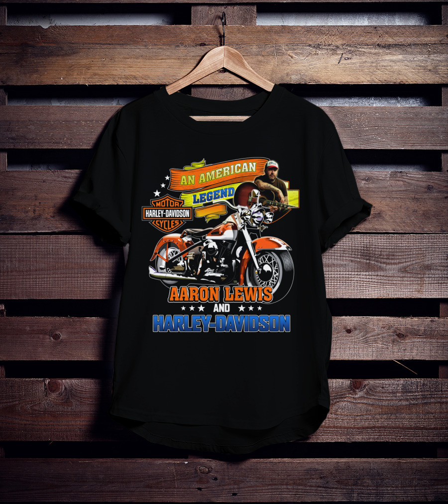 An American Legend Aaron Lewis And Harley Davidson Cycles T-Shirt