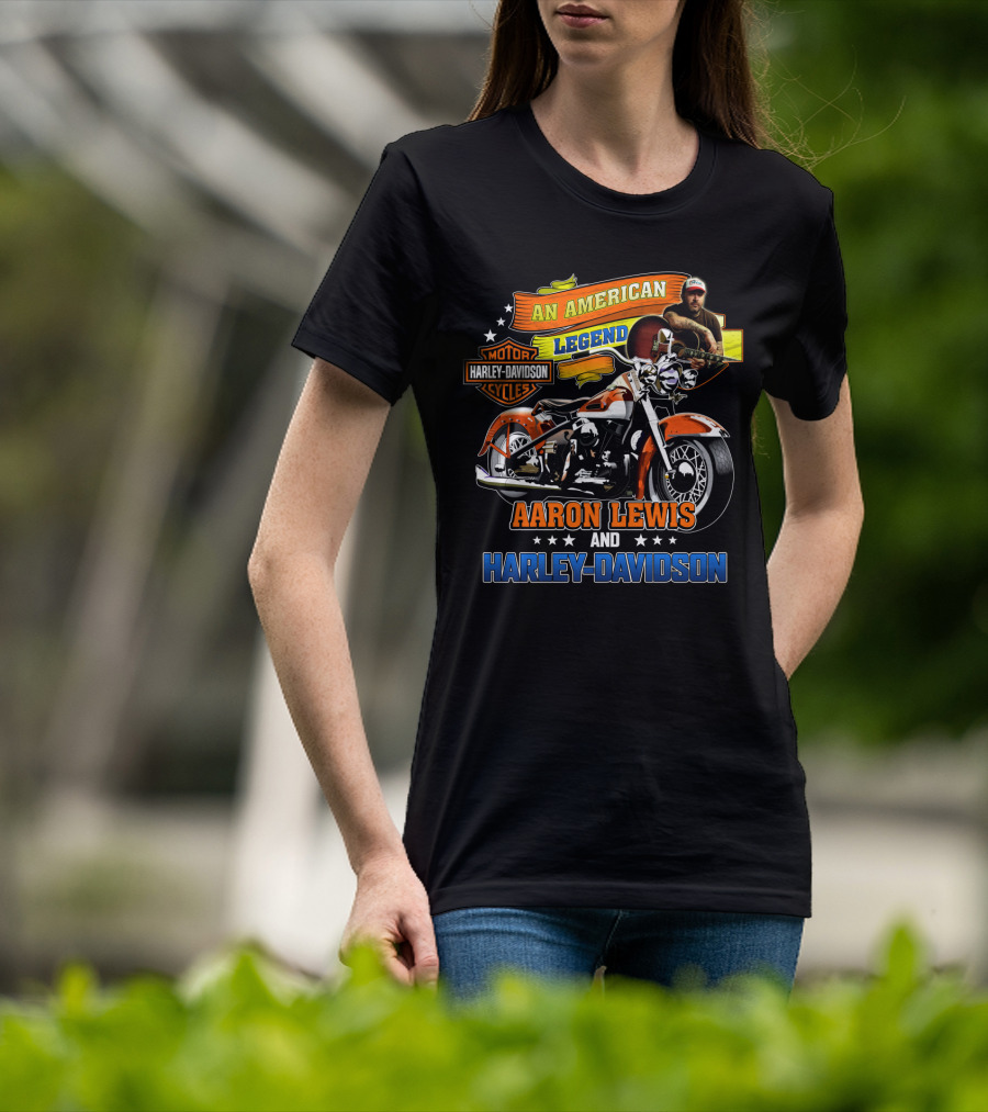 An American Legend Aaron Lewis And Harley Davidson Cycles T-Shirt