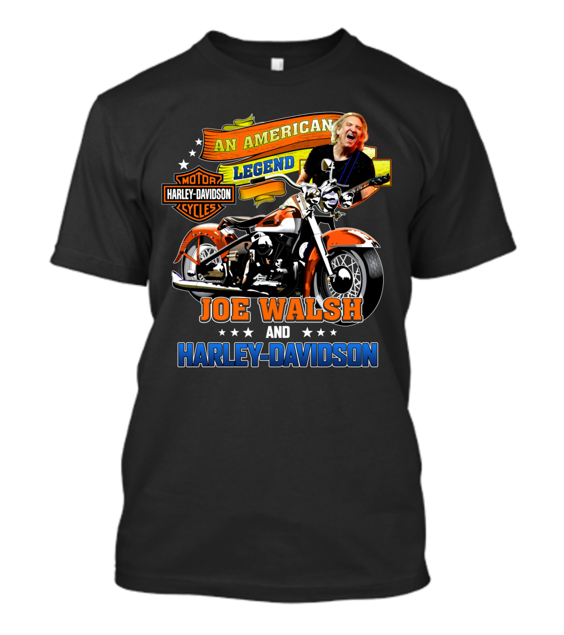 An American Legend Joe Walsh And Harley Davidson Motor Cycles T-Shirt