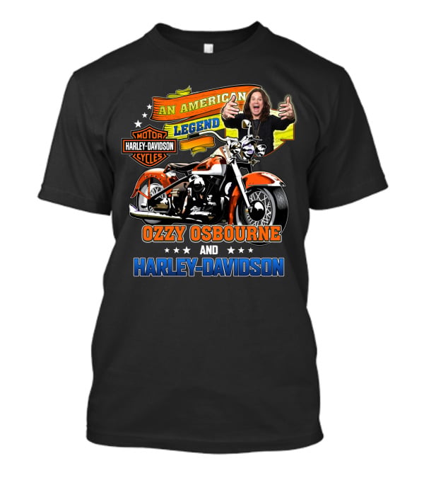 An American Legend Ozzy Osbourne And Harley Davidson Motor Cycles T-Shirt