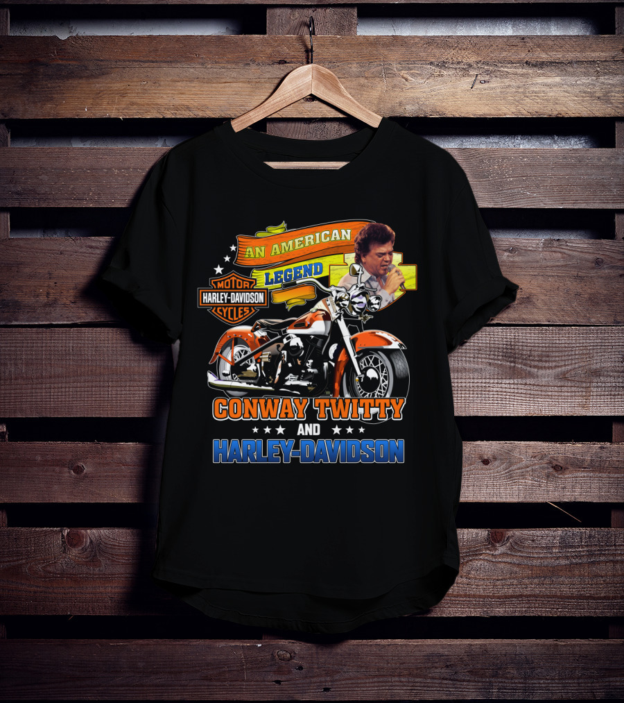 An American Legend Conway Twitty And Harley Davidson T-Shirt