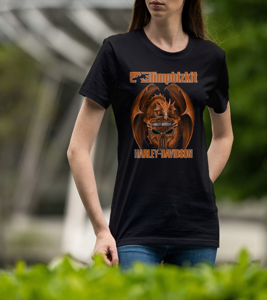 Limp Bizkit Harley Davidson Dragon Motocycles T-Shirt