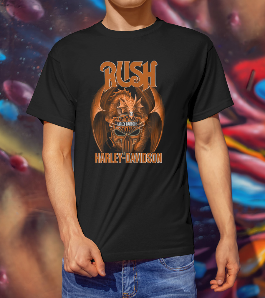 Rush Harley Davidson Moto Cycles Dragon T-Shirt