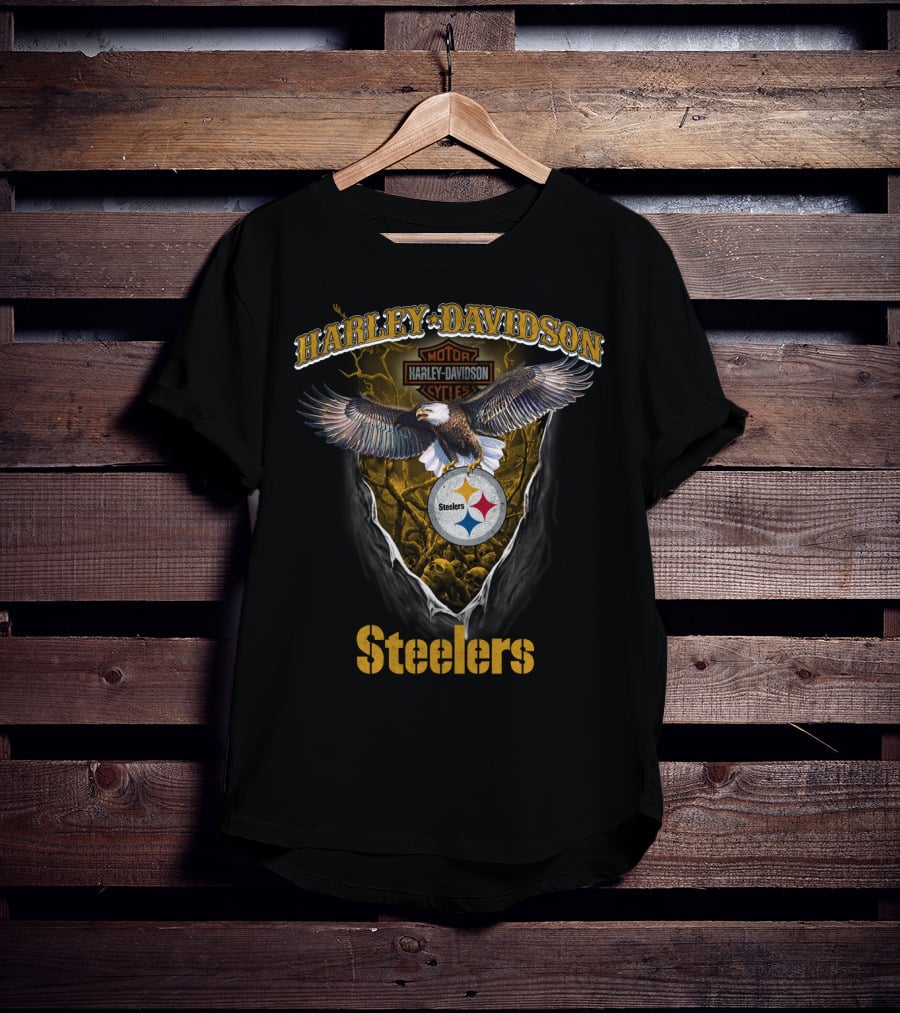 Harley Davidson Motor Steelers Eagle T-Shirt