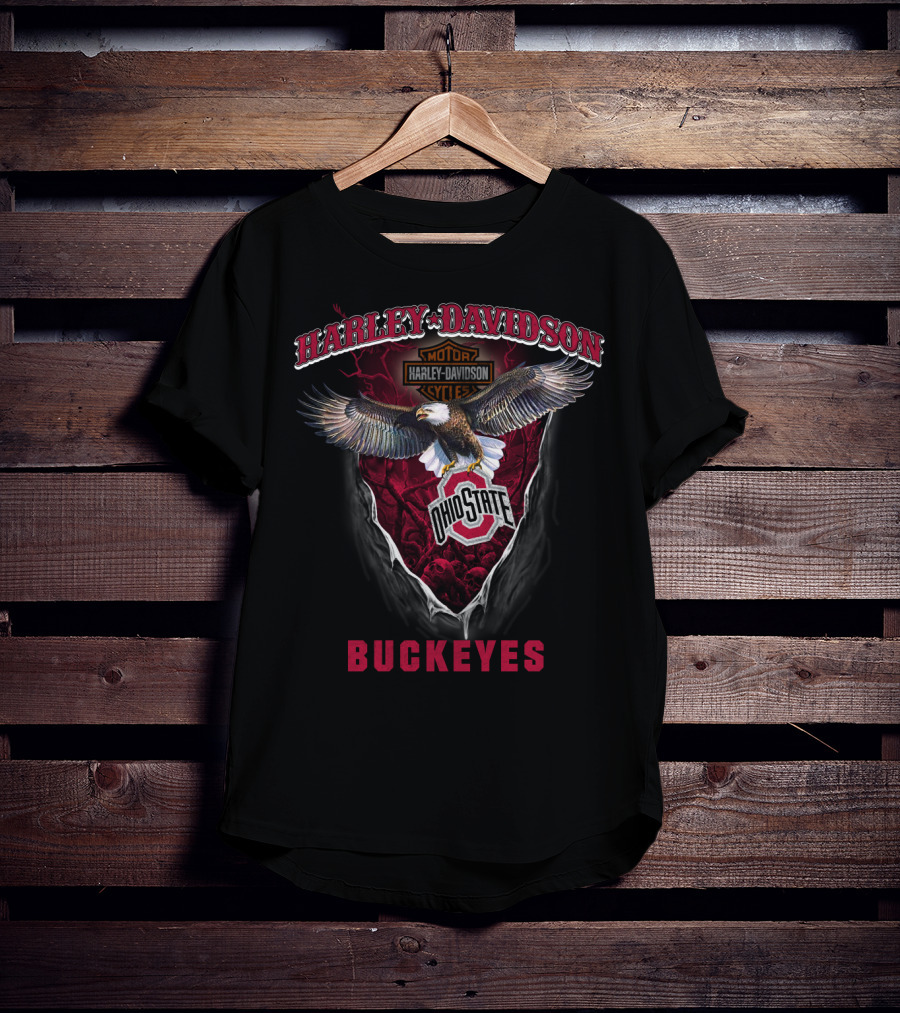 Harley Davidson Motor Harley Davidson Cycles Ohio State Buckeyes Eagle T-Shirt