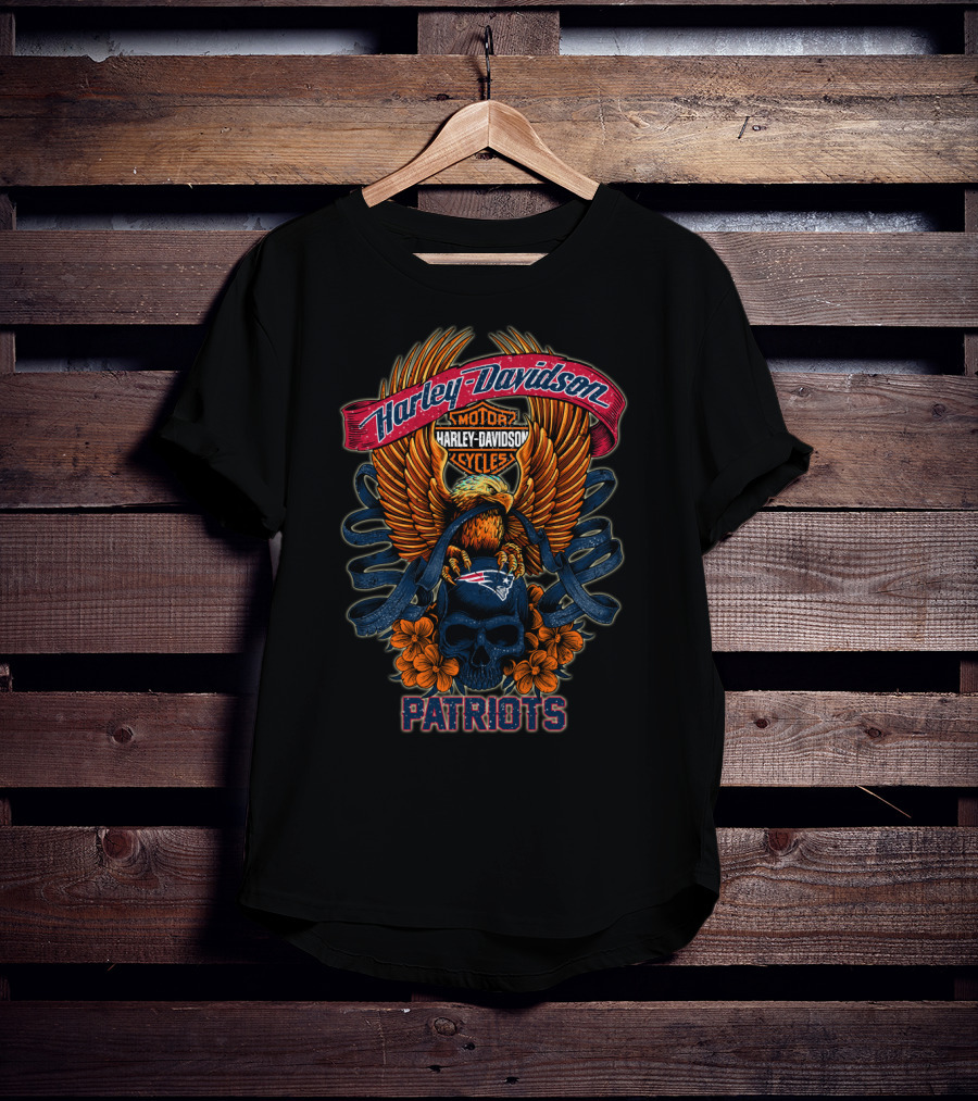 Harley Davidson Motor Cycles Patriots New England Nfl H5 T-Shirt