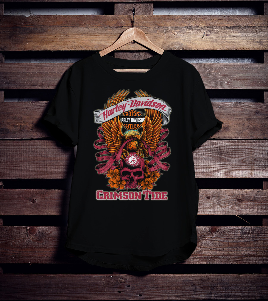 Harley Davidson Motor Cycles Alabama Crimson Tide T-Shirt