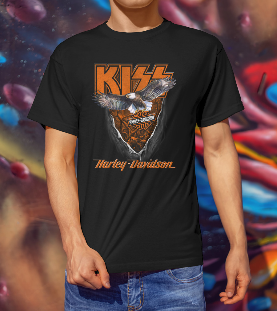 Kiss Harley Davidson Motorcycles Eagle T-Shirt