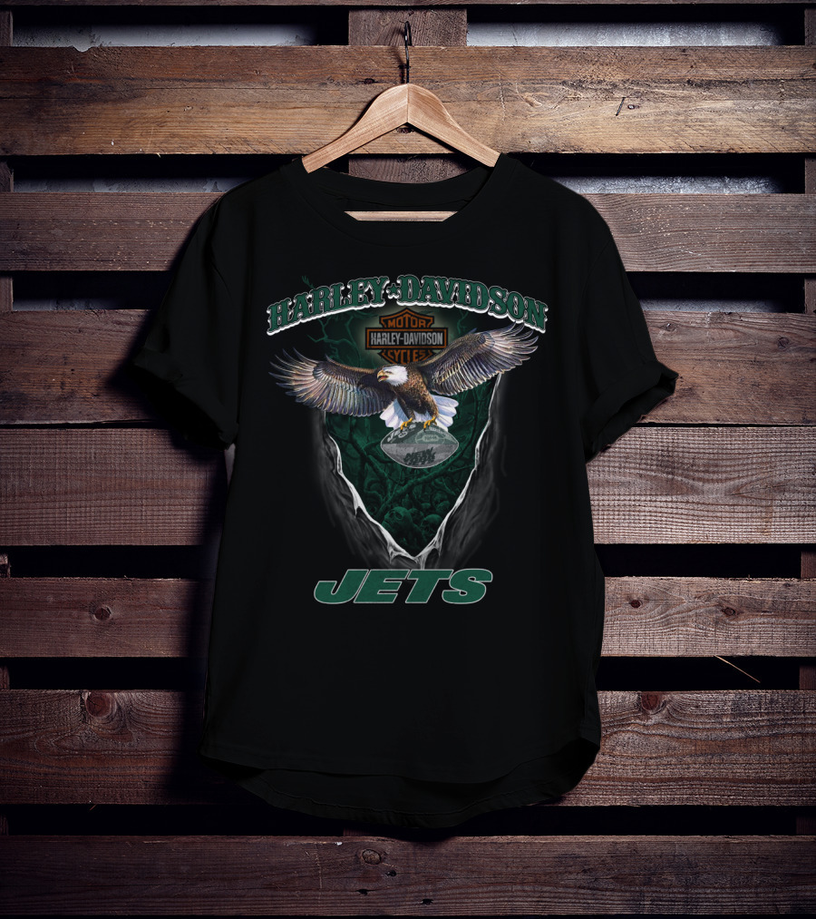 Harley Davidson Motor Harley Davidson Cycles Jets New York Jets Eagle T-Shirt