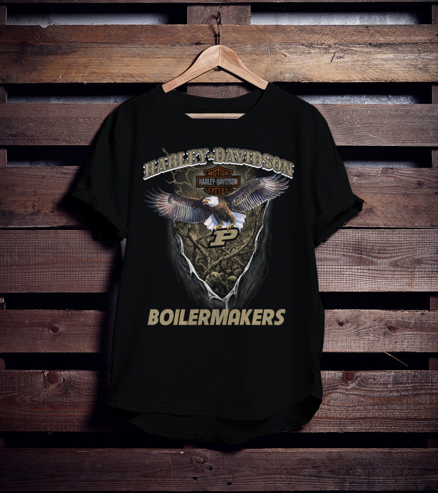 Harley Davidson Motor Cycles Purdue Boilermakers Eagle T-Shirt