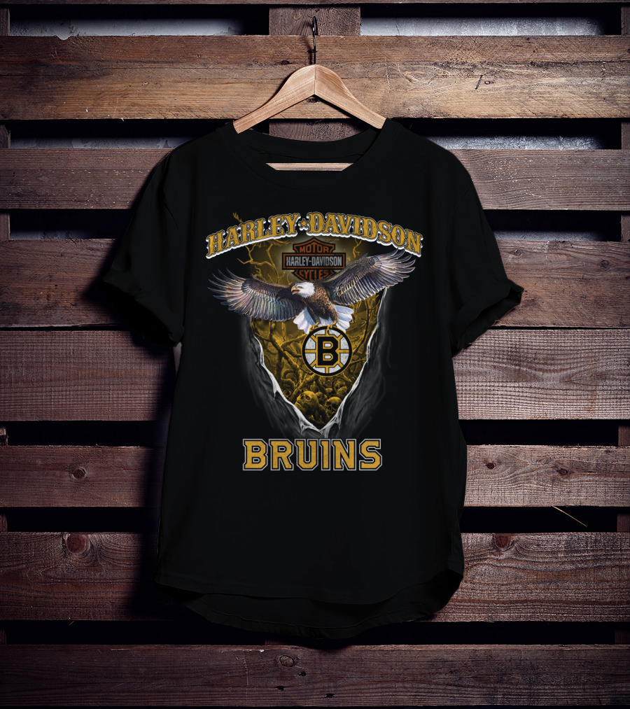 Harley Davidson Motorcycles Boston Bruins Eagle T-Shirt